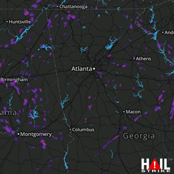 Hail Map Birmingham, AL 06-15-2017