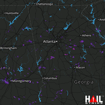 Hail Map Covington, GA 07-07-2017