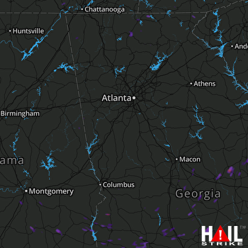 Hail Map East Dublin, GA 07-16-2017