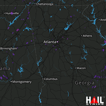 Hail Map Atlanta, GA 07-25-2017