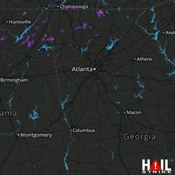 Hail Map Cartersville, GA 09-23-2017