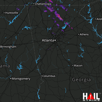 Hail Map Gainesville, GA 07-21-2018