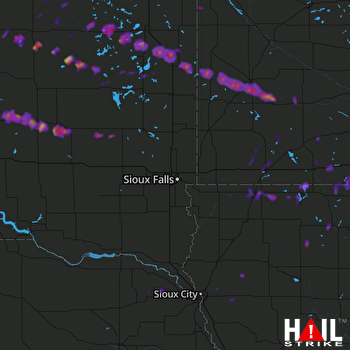 Hail Map Fairmont, MN 06-22-2017