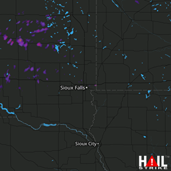 Hail Map Huron, SD 07-18-2017