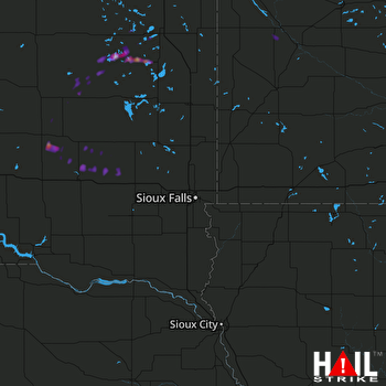 Hail Map Woonsocket, SD 08-13-2017