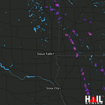 Hail Map Milbank, SD 08-18-2017