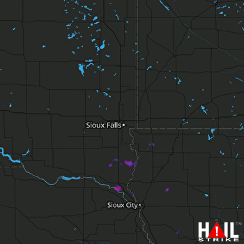 Hail Map Vermillion, SD 08-20-2017