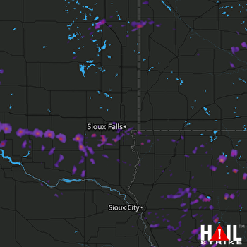 Hail Map Watertown, SD 08-21-2017