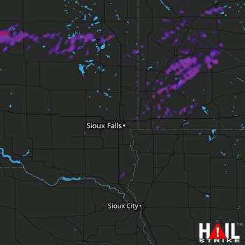 Hail Map Marshall, MN 07-03-2018