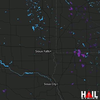 Hail Map Dell Rapids, SD 07-04-2018