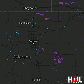 Hail Map Castle Rock, CO 08-15-2017