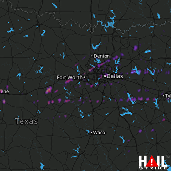 Hail Map Dallas, TX 03-09-2019