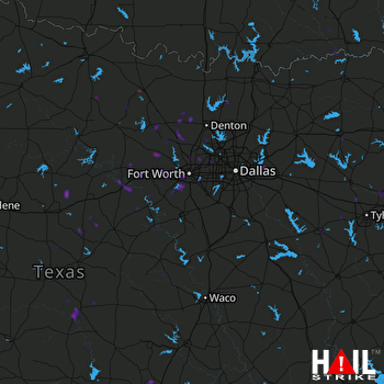 Hail Map Keller, TX 07-11-2019