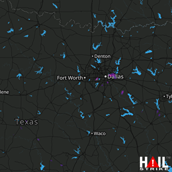Hail Map Dallas, TX 06-02-2017