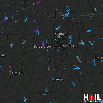 Hail Map Springtown, TX 08-06-2017
