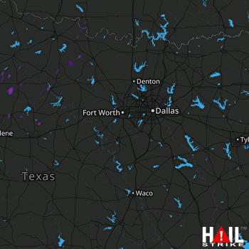 Hail Map Graham, TX 08-19-2017