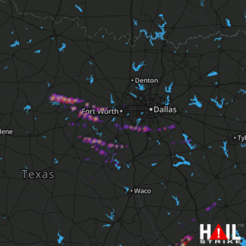 Hail Map Bryan, TX 04-21-2018