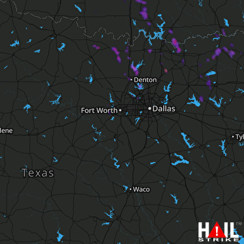 Hail Map Denton, TX 06-07-2018