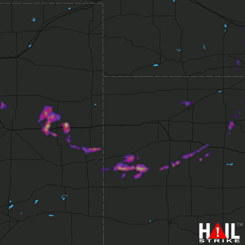 Hail Map Quinter, KS 04-21-2019