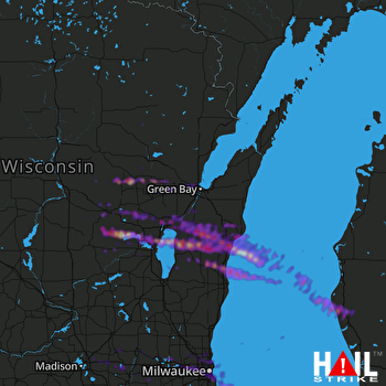 Hail Map Appleton, WI 06-19-2021