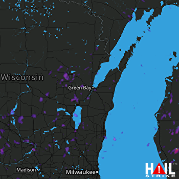 Hail Map Fond Du Lac, WI 06-14-2017