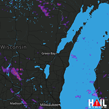 Hail Map Madison, WI 07-07-2017