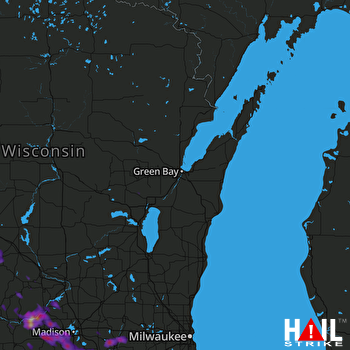 Hail Map Kenosha, WI 07-10-2017