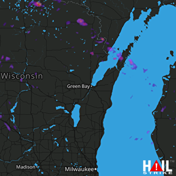 Hail Map Highland, MI 07-13-2017
