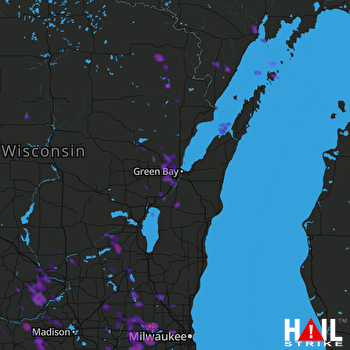 Hail Map Janesville, WI 07-16-2017