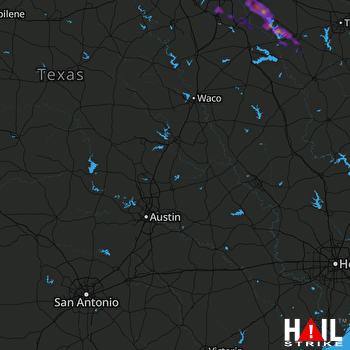 Hail Map Fort Worth, TX 03-25-2019