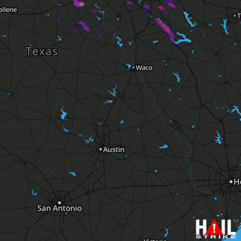 Hail Map Fort Worth, TX 06-02-2019