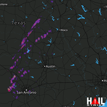 Hail Map Gatesville, TX 01-10-2020