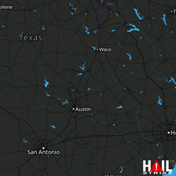 Hail Map Fort Worth, TX 05-05-2020