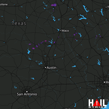 Hail Map Cleburne, TX 04-03-2018