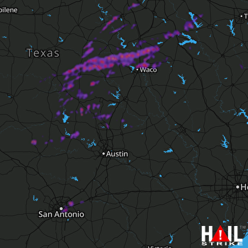 Hail Map Waco, TX 04-14-2018