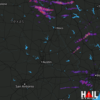 Hail Map College Station, TX 04-22-2018