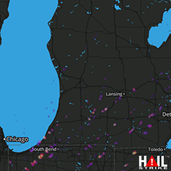 Hail Map La Porte, IN 03-14-2019