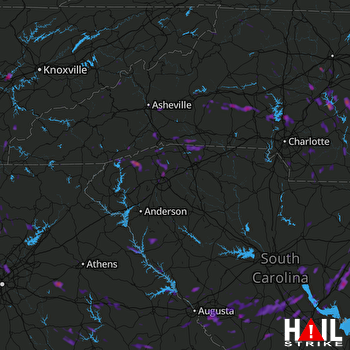 Hail Map Hendersonville, NC 07-08-2017