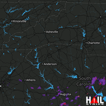 Hail Map Augusta, GA 06-15-2018
