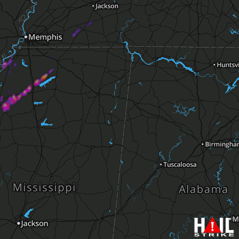 Hail Map West Helena, AR 03-14-2019