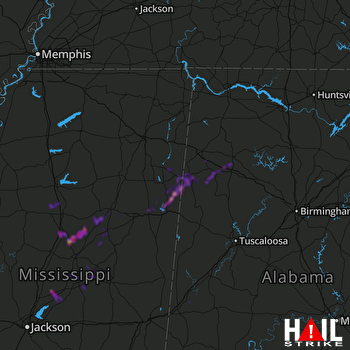 Hail Map Winfield, AL 04-09-2019