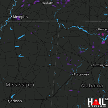 Hail Map Germantown, TN 08-21-2019