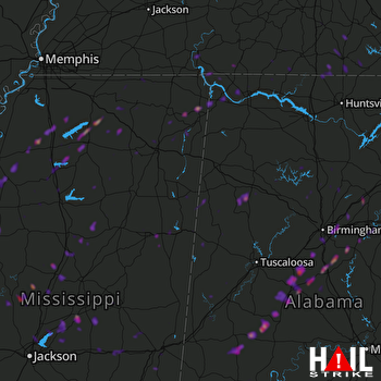 Hail Map Oxford, MS 02-05-2020