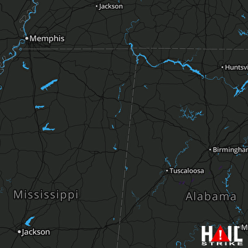 Hail Map Toxey, AL 03-31-2020