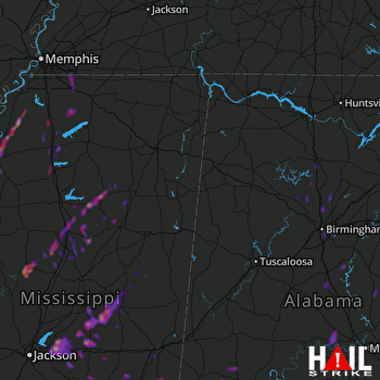Hail Map Carthage, MS 05-27-2020
