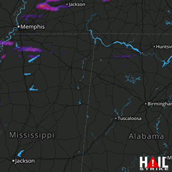Hail Map Brownsville, TN 10-16-2021