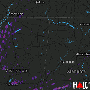 Hail Map Clarksdale, MS 04-27-2017