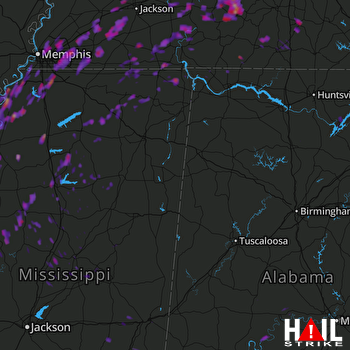Hail Map Batesville, MS 06-06-2017