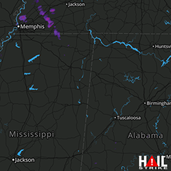 Hail Map Millington, TN 07-08-2017