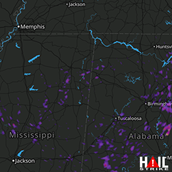 Hail Map Hamilton, AL 09-05-2017